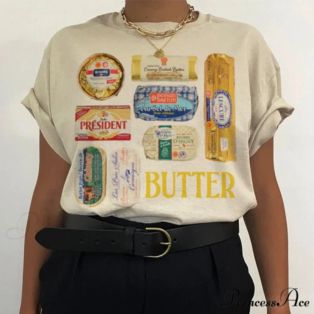 90s Creamy Humorous Foodie T-shirt