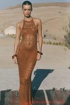 Solid Knit Bikini Cover Boho Dress