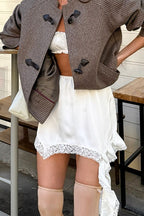 White Lace Bodycon Mini Skirt