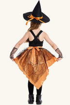 Orange Witch Dress Kid Halloween Costume