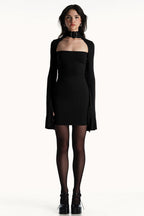 Cut Out Long Sleeve Bodycon Mini Dress