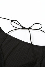 Fashion Strap Detail Fitted Knit Top