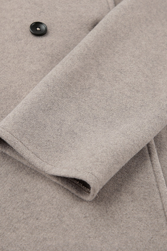 Vintage Brown V-Neck Wool Coat