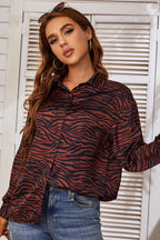 Tie Front Long Sleeve Street Style Blouse