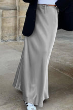 High Waist Tie Mermaid Maxi Skirt