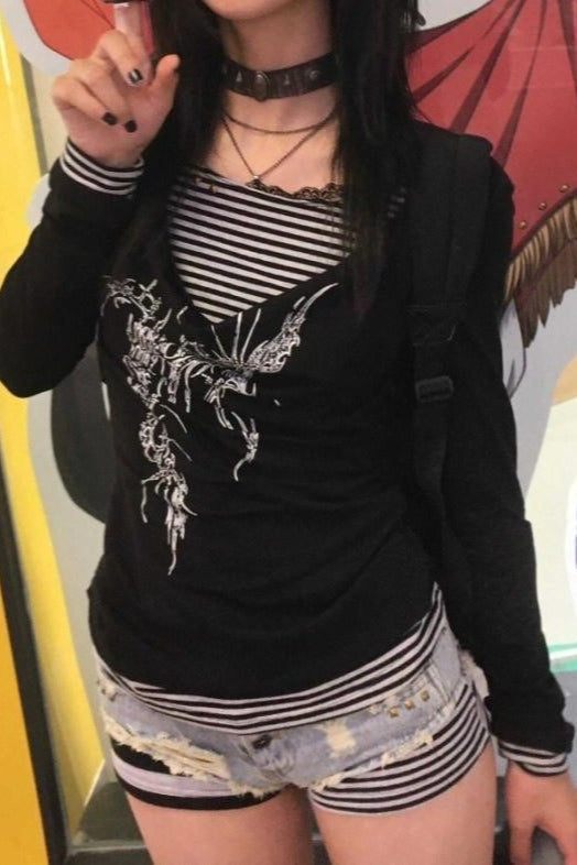 Y2K Street Layered T-Shirt