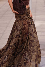 Paisley Print Bodycon Maxi Skirt