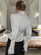 Ruffled Victorian Style Fitted Blouse