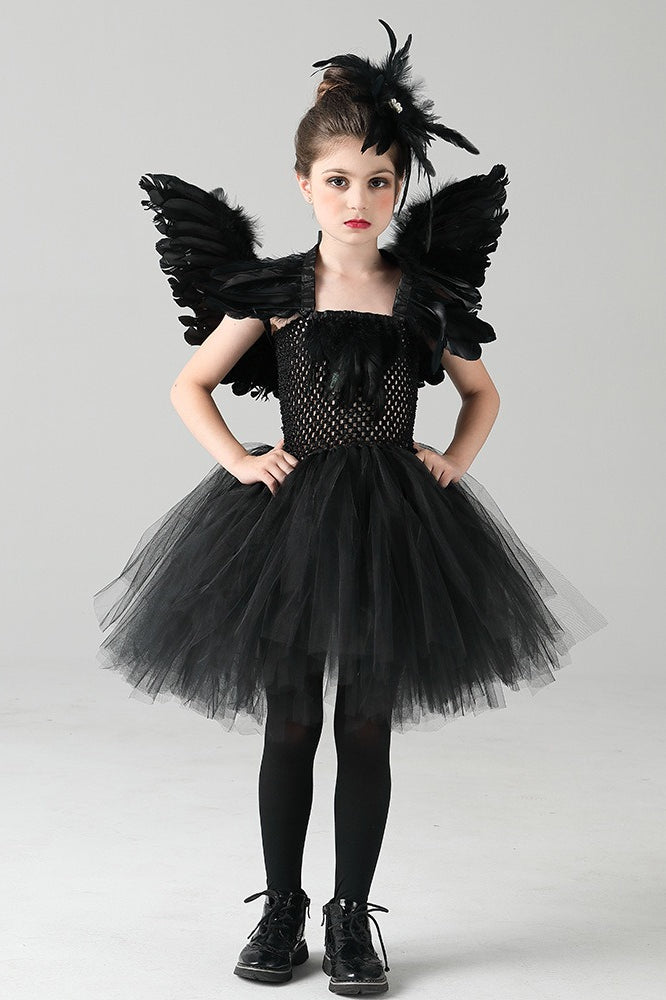 Black Swan Dress Kid Halloween Costume