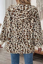 Printed Reversible Fleece Open Front Coat