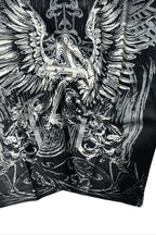 Gothic Wing Print V-Neck T-Shirt