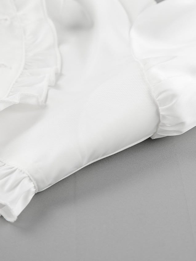 Ruffled Victorian Style Fitted Blouse