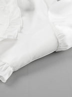 Ruffled Victorian Style Fitted Blouse