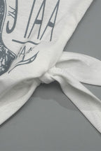 One Shoulder Tie Strap T-Shirt