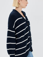 Striped Loose Knit Cardigan