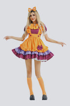 HalloweenPumpkin Print Lolita Maid Dress
