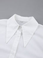 Bow Tie Long Sleeve White Blouse