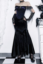 Gothic Fishtail Bodycon Maxi Skirt