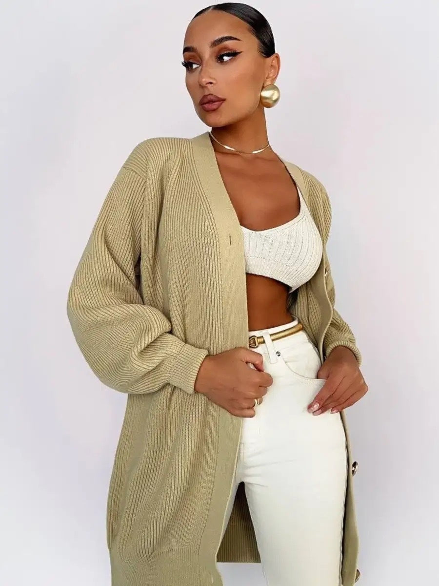 Solid Loose Knit Cardigan