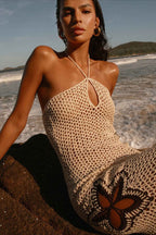 Sexy Hollow Knit Beach Bikini Boho Dress