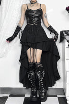 Asymmetric Drape Hem Gothic Skirt