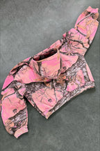 Y2K Retro Camo Print Zip Up Hoodie