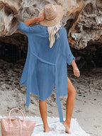 Textured Beach Cover Up Blouse
