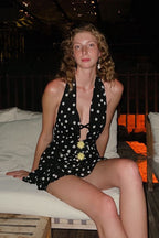 Sexy Polka Dot V-Neck Mini Dress