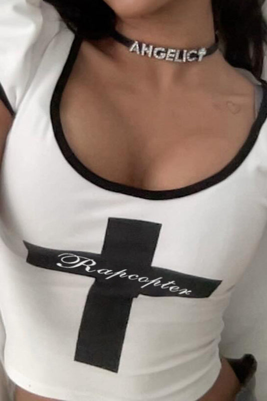 Puff Sleeve Cropped T-Shirt