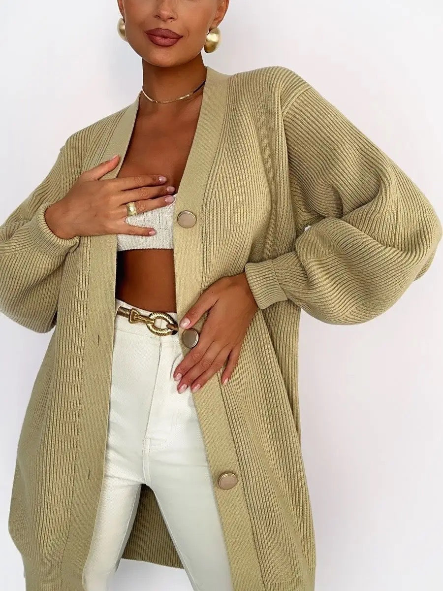 Solid Loose Knit Cardigan
