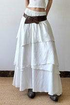 Low Waist Asymmetrical Maxi Skirt