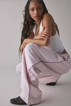 Elastic Waist Loose Fit Casual Pants