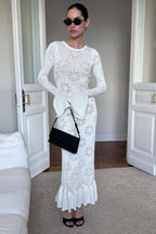 Ruffled Pullover Long Boho Dress