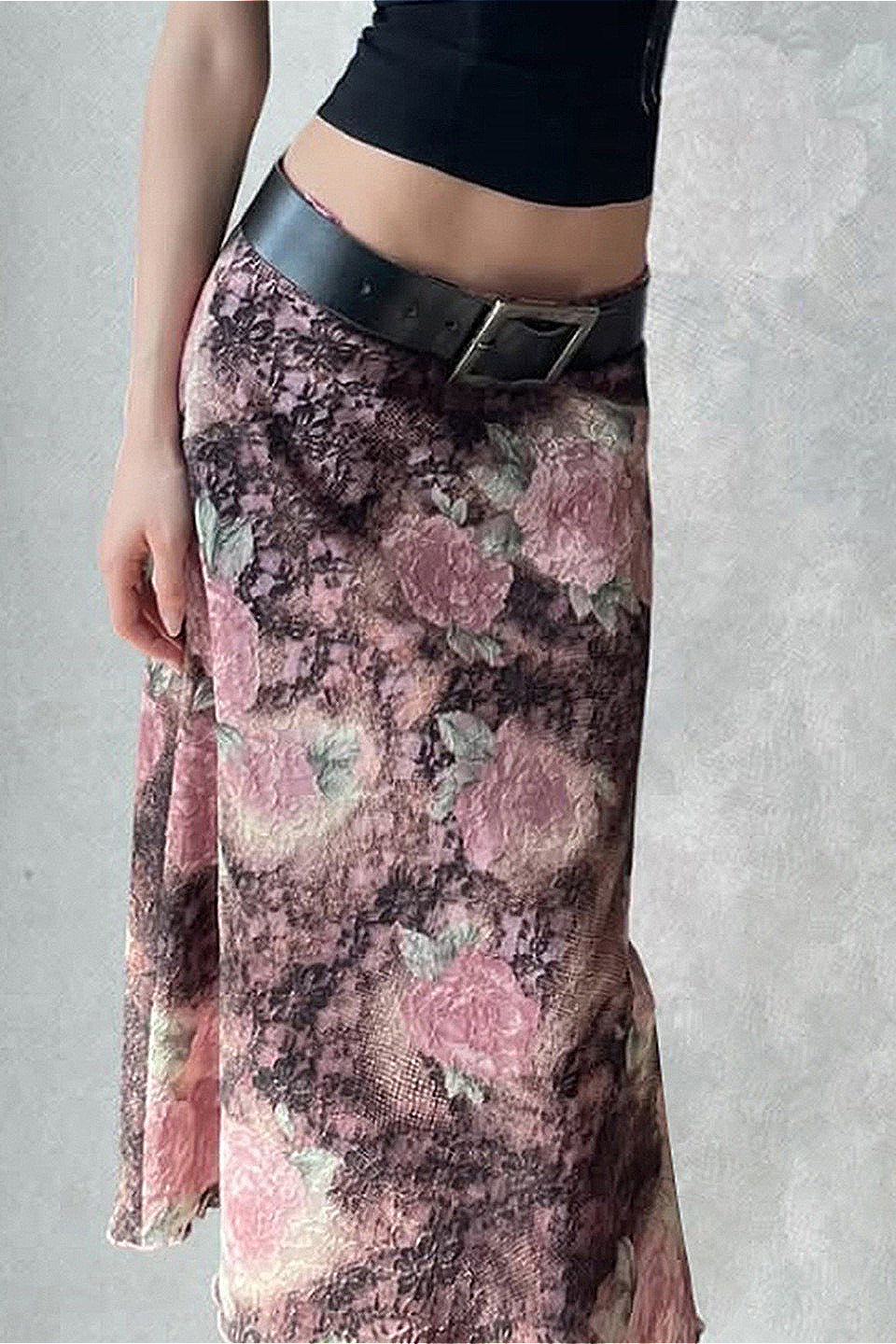 Floral Print Bodycon Maxi Skirt