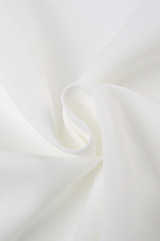 Fitted Button-Down Ruched Blouse