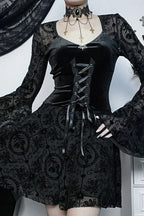 Lace Patchwork Halloween Gothic Dress