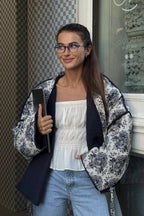 Floral Print Puffer Coat