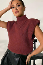 Vintage Turtleneck Short Sleeve Sweater