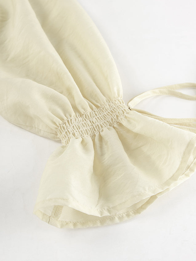 Ruffled Hem Tie Front Cardigan & Shorts Set Blouse