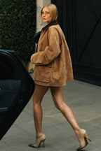 Vintage Suede Contrast Collar Jacket