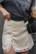 Lace-Trim A-Line Mini Skirt