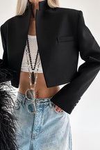 Trendy Cropped Suit Coat