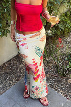 High Waist Floral Print Pencil Skirt