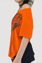 Distressed Print Loose Fit T-Shirt