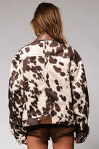Camouflage Colorblock Denim Coat