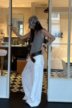 Street Style Loose Fit Spliced Wide Leg Pants