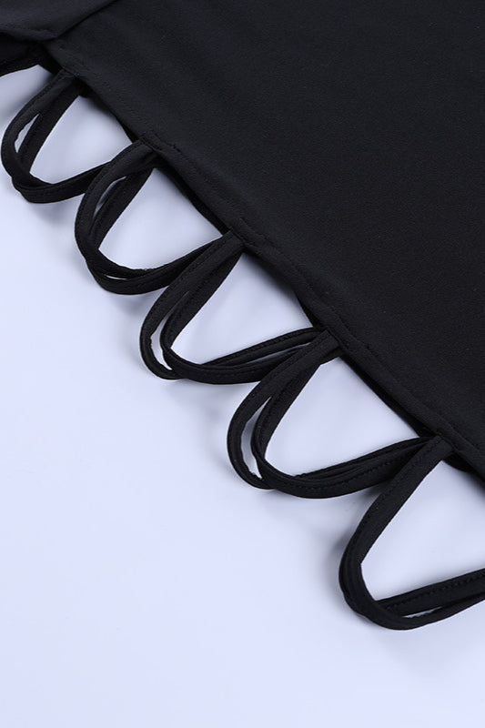 Knitted Tie Slit Backless Bodycon Maxi Dress