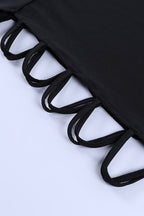 Knitted Tie Slit Backless Bodycon Maxi Dress