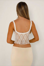 Fitted Cami Top with Lace Knit Top