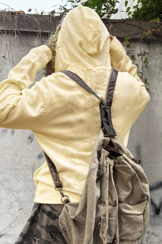 Street Style Fuzzy Patchwork Hoodie